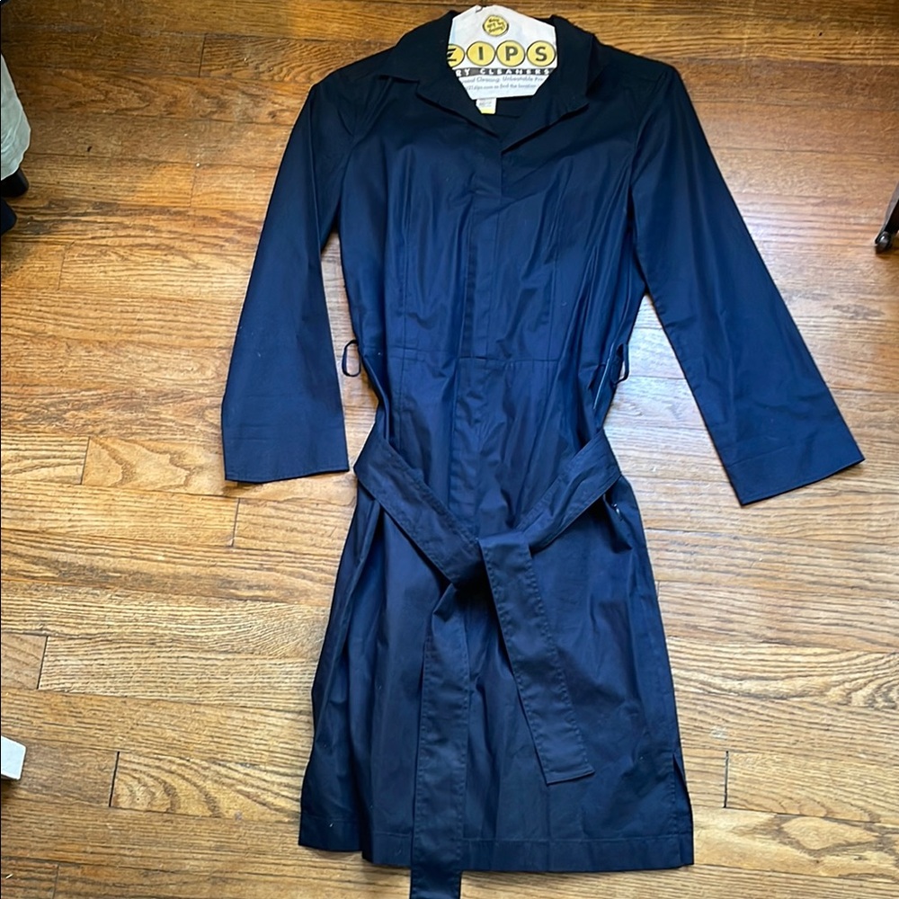 Hugo Boss Navy Cotton Dress with belt
